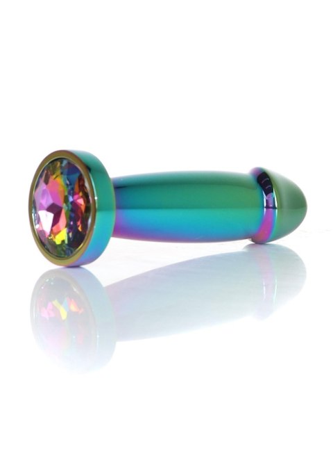 Stalowy korek analny penis z diamentem HeavyFun 10 cm