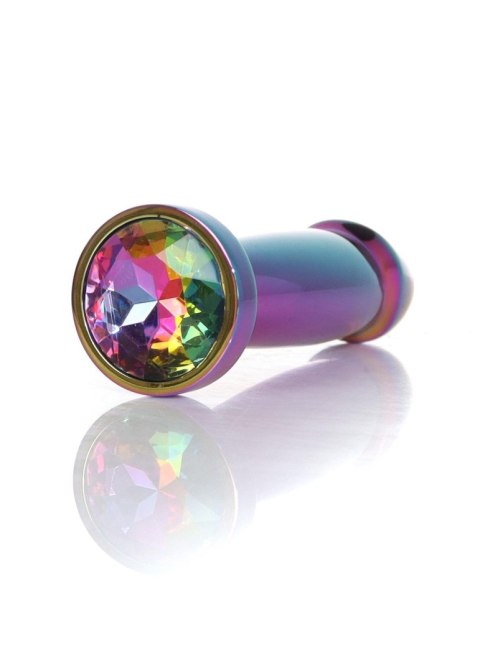 Stalowy korek analny penis z diamentem HeavyFun 10 cm