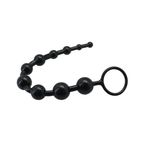 Stopniowany łańcuch analny Timeless Jelly 10 kulek PVC Toyz4lovers czarny