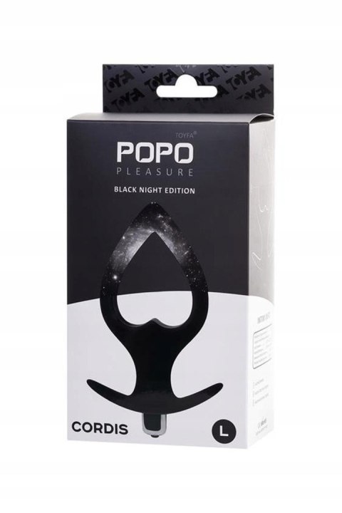Wibrujący korek analny serce Cordis POPO Pleasure silikonowy czarny