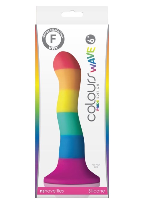 Dildo silikonowy Pride Edition Wave wielokolorowy 19 cm