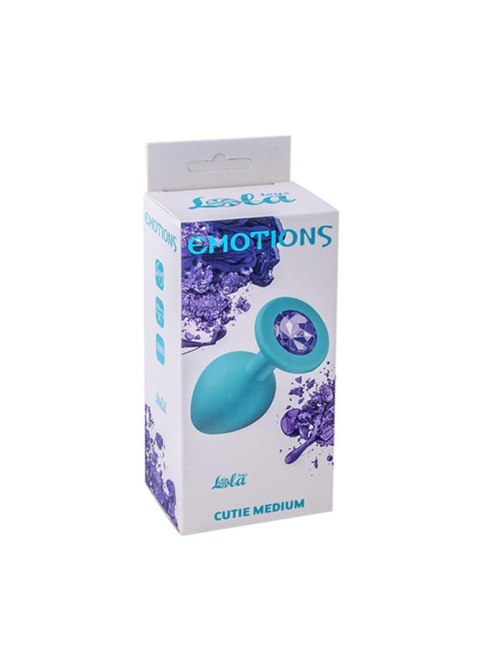 Korek analny silikonowy Emotions Cutie Medium turkusowy z kryształem