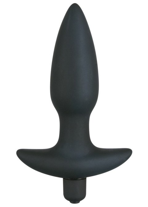 Wibrujący korek analny Black Velvets silikonowy czarny 15 cm