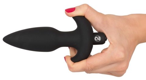 Wibrujący korek analny Black Velvets silikonowy czarny 15 cm