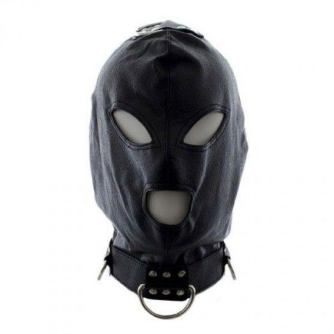 Maska bondage skórzana z kołnierzem Toyz4lovers czarna