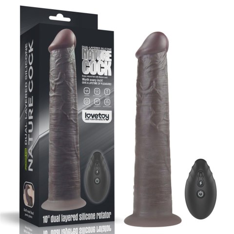 Dildo realistyczne Lovetoy dwuwarstwowe silikonowe 25 cm rotujące pilot