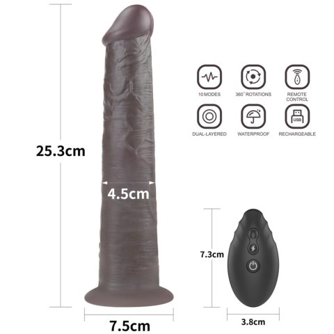Dildo realistyczne Lovetoy dwuwarstwowe silikonowe 25 cm rotujące pilot