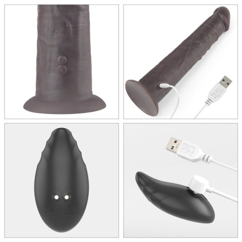 Dildo realistyczne Lovetoy dwuwarstwowe silikonowe 25 cm rotujące pilot