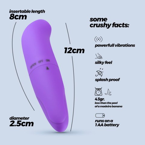 Mini wibrator punktu G Crushious GFinder fioletowy 12cm