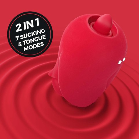 Stymulator łechtaczki z językiem Crushious Rosita silikonowy USB 6 cm