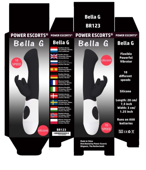Wibrator punktu G Bella G Power Escorts czarny 20 cm