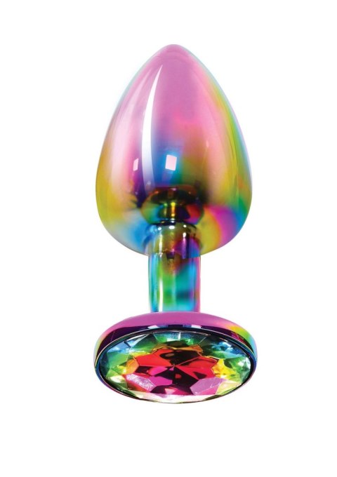 Aluminiowy korek analny z tęczowym klejnotem Twilight ToyJoy mały 7 cm