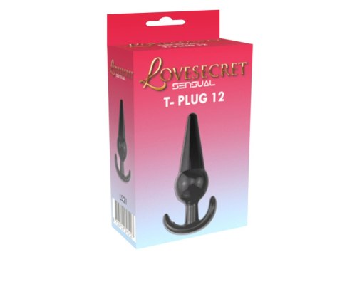 Korek analny Lovesecret Sensual T Plug 12 czarny 12,6 cm