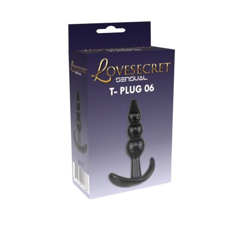 Korek analny Lovesecret T Plug 06 czarny 9 cm