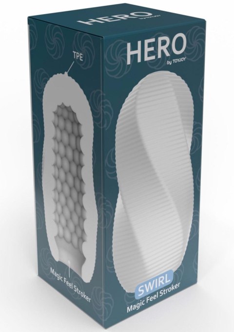 Masturbator średni ToyJoy HERO Swirl biały