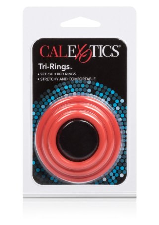 Pierścienie erekcyjne Tri Rings silikonowe czerwone Calexotics