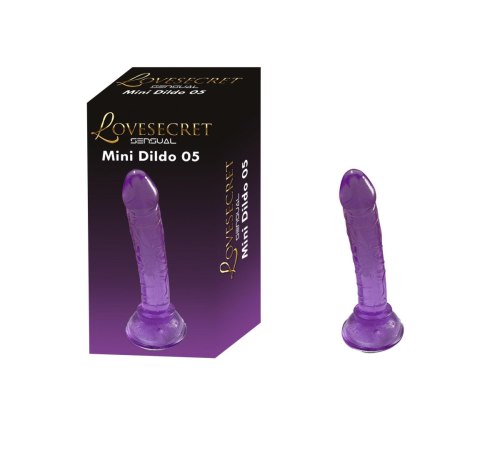Realistyczne mini dildo Lovesecret fioletowe 14 cm z przyssawką