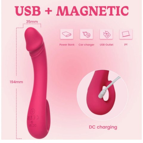 Wibrator punktu G Vibey elastyczny różowy USB 19 cm
