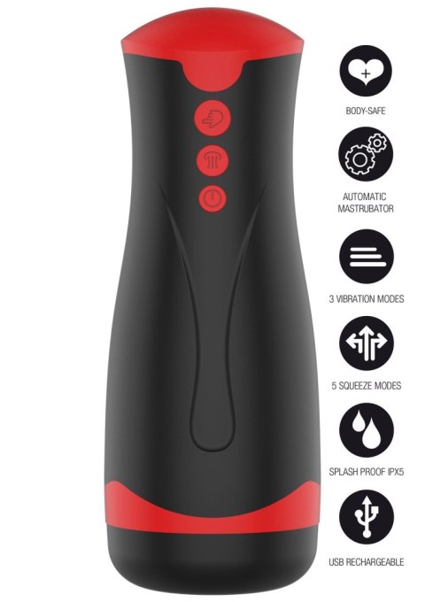 Masturbator wibrujący z ściskaniem Hidden Desire Fusion X czarny