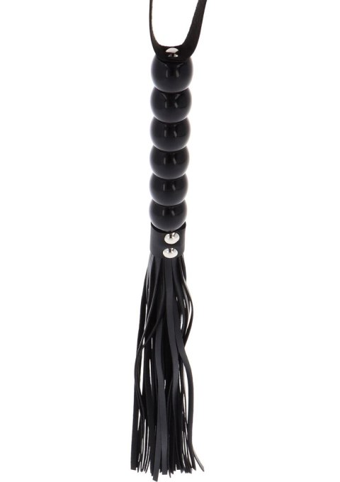 Pejcz z koralikami PU czarny 60 cm