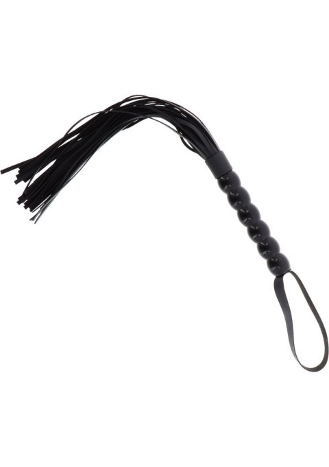 Pejcz z koralikami PU czarny 60 cm