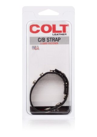 Pierścień erekcyjny skórzany COLT 5 snap czarny 29 cm