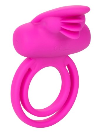 Pierścień wibrujący silikonowy Calexotics Dual Clit Flicker różowy