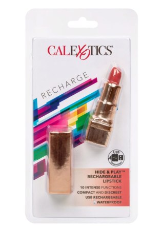 Wibrator mini Calexotics Hide Play szminka czerwona USB 7.5 cm