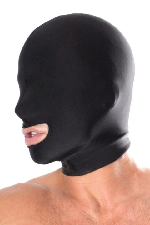 Kaptur z otworem na usta Fetish Fantasy Series spandex czarny