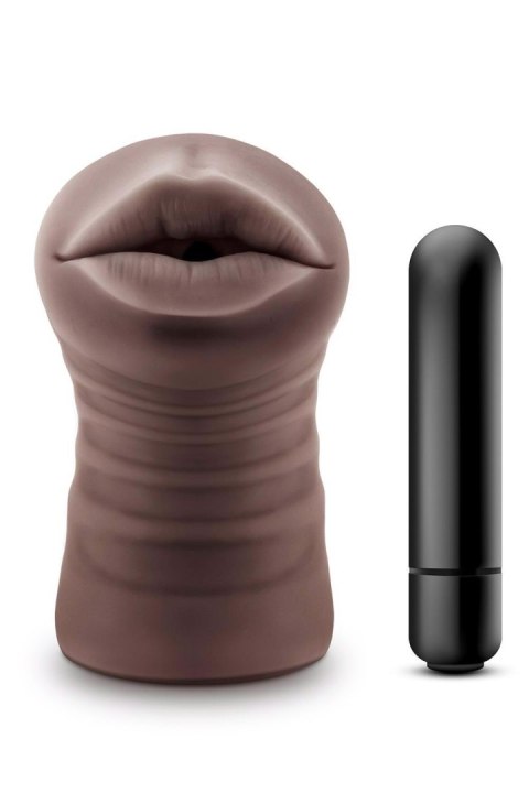 Masturbator wibrujący Krystal Blush brązowy
