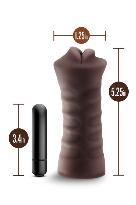 Masturbator wibrujący Krystal Blush brązowy