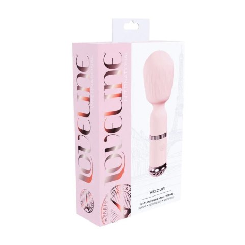 Mini masażer silikonowy Loveline Velour różowy 12 cm