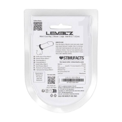 Pierścień erekcyjny silikonowy Levelz L 42 mm czarny