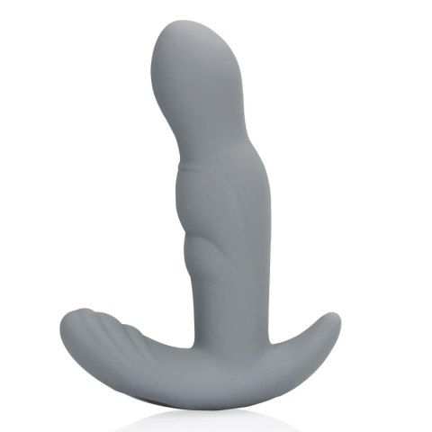 Silikonowy rotacyjny stymulator prostaty Loveline szary z pilotem 13 cm