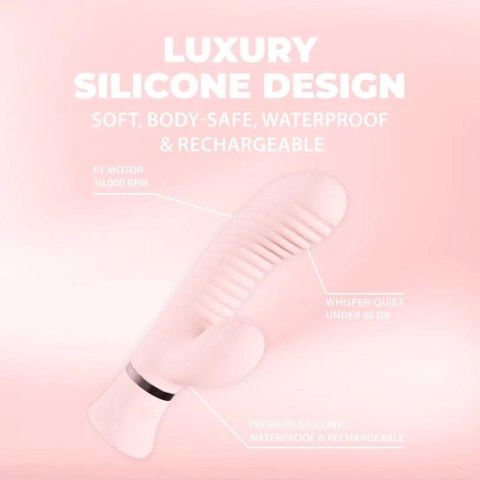 Wibrator króliczek Loveline Mystique żebrowany różowy 15,9 cm