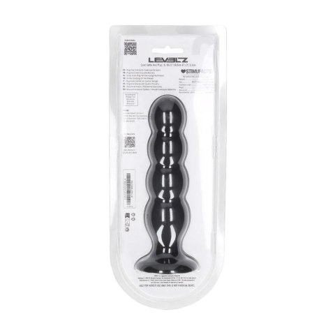 Korek analny silikonowy poczwórny z grzechotką Levelz XL czarny 16,5cm