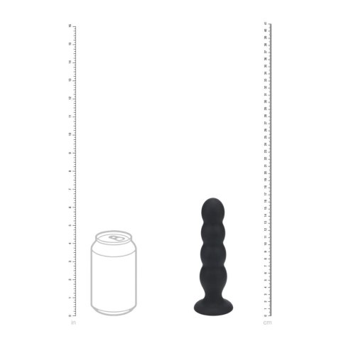 Korek analny silikonowy poczwórny z grzechotką Levelz XL czarny 16,5cm