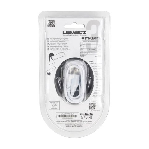 Pierścień erekcyjny wibrujący silikonowy Levelz Level 3 czarny 7,3 cm