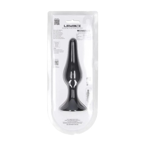 Smukły silikonowy korek analny Levelz XL czarny 15,5 cm