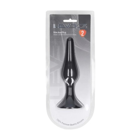 Smukły silikonowy korek analny Levelz XL czarny 15,5 cm