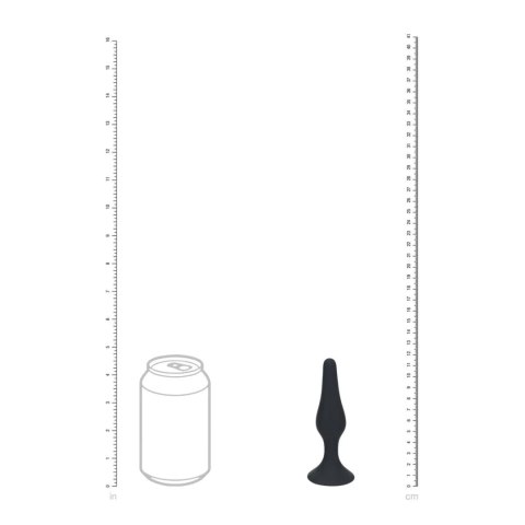 Smukły silikonowy korek analny Levelz M czarny 11,5 cm
