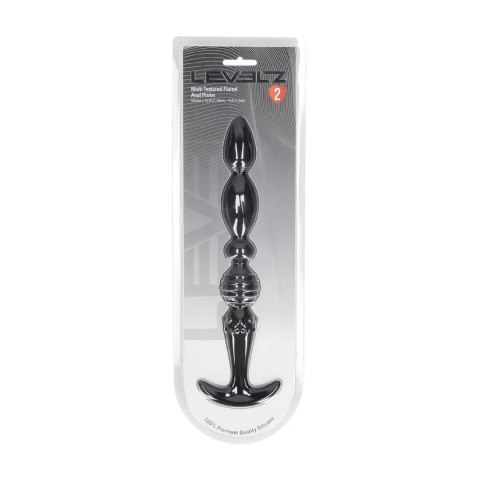 Sonda analna wieloteksturowa Levelz silikonowa czarna 26cm