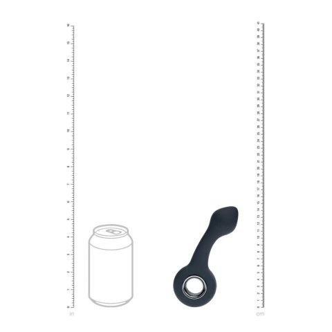 Wibrujący silikonowy masażer prostaty Levelz z pętlą czarny 14,5 cm