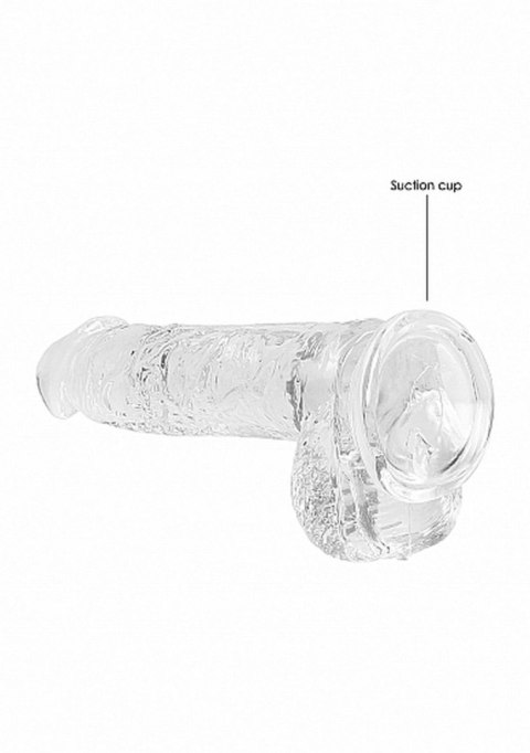 Dildo realistyczne z jądrami transparentne RealRock 17 cm