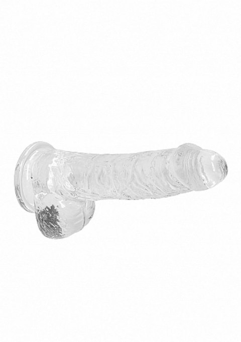 Dildo realistyczne z jądrami transparentne RealRock 17 cm