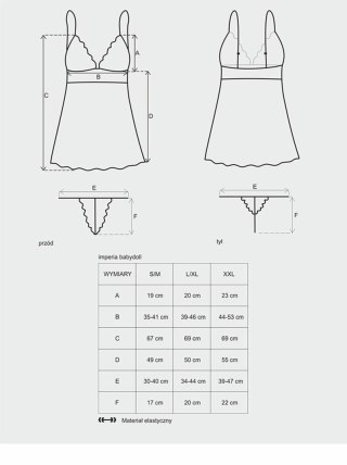 Babydoll siateczno koronkowy z stringami Obsessive XXL