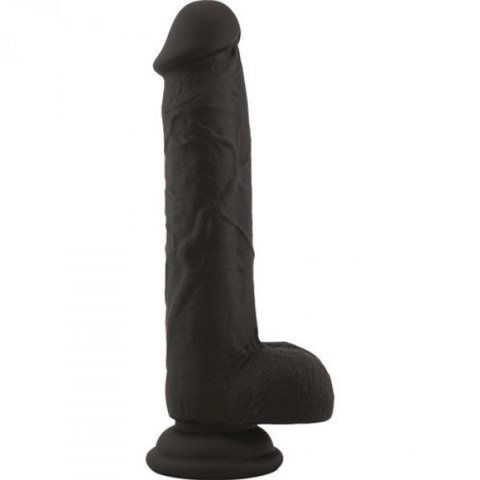 Dildo realistyczne silikonowe z jądrami Real Safe Brush czarny