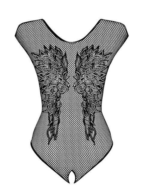 Erotyczne body siateczkowe czarne ze skrzydłami Obsessive S/M/L