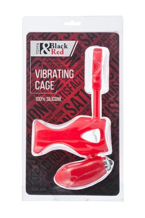 Pierścień wibrujący na łechtaczkę Black&Red czerwony silikonowy 14.5 cm
