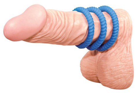 Pierścienie erekcyjne Lust 3 rowkowane silikonowe niebieskie You2Toys